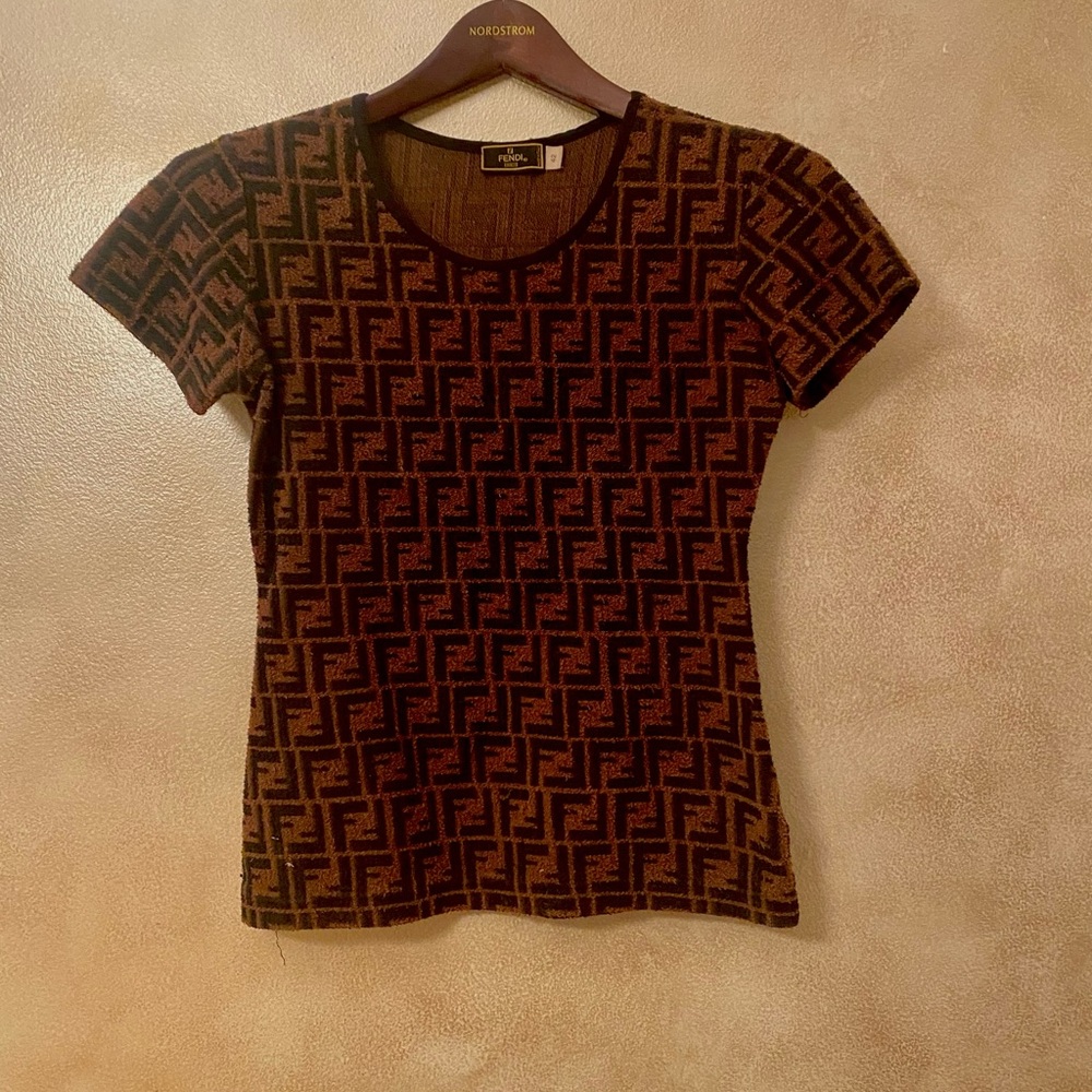 COPY - Authentic Fendi vintage designer top/sweater/shirt FF logo 42 IT/U.S. 6 …